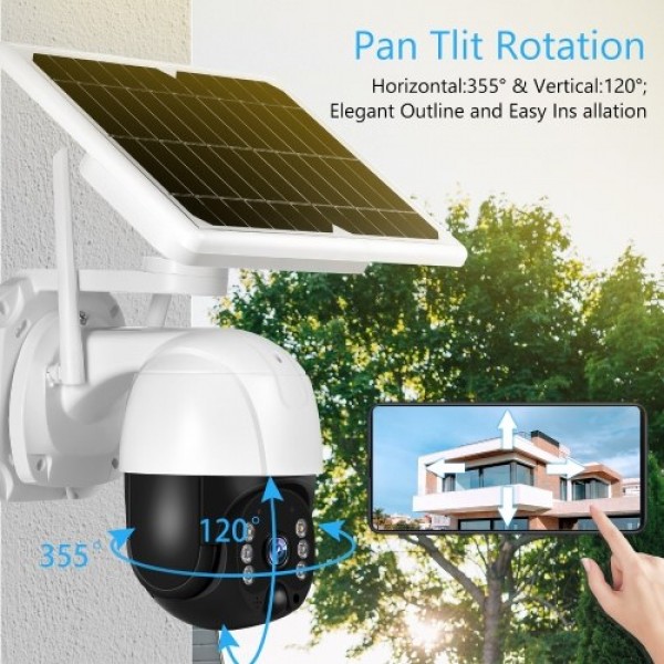 Solar Security Camera Outdoor 3MP Wireless WiFi Home Security Camera