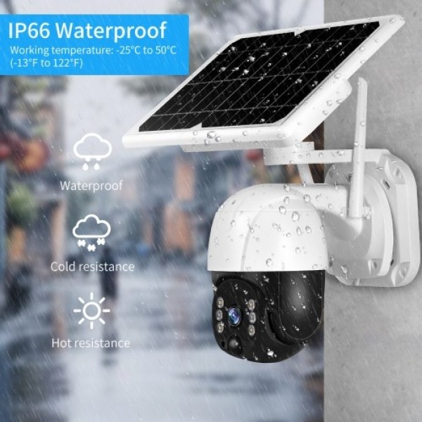 Solar Security Camera Outdoor 3MP Wireless WiFi Home Security Camera