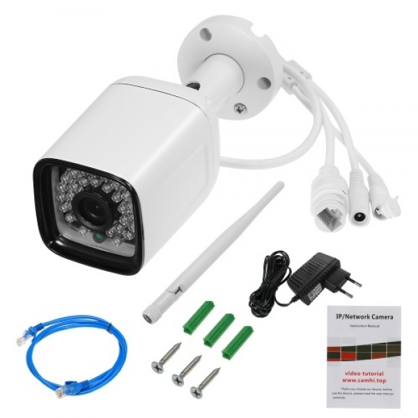 720P HD Bullet  1.0MP 30pcs Infrared LED Lights Weatherproof Wireless IP Camera