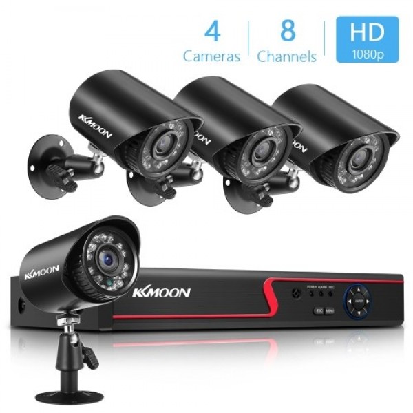 1080P Home Security Camera System Outdoor Waterproof with Night Vision Support Motion Detection Remote Access Surveillance Surve