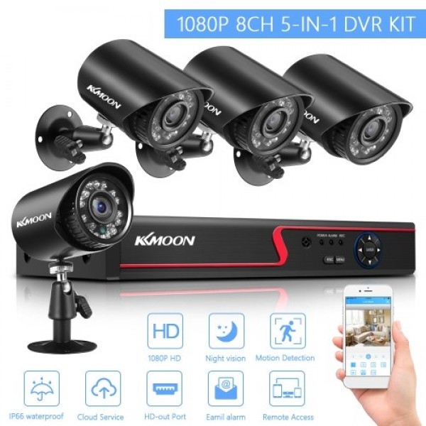 1080P Home Security Camera System Outdoor Waterproof with Night Vision Support Motion Detection Remote Access Surveillance Surve