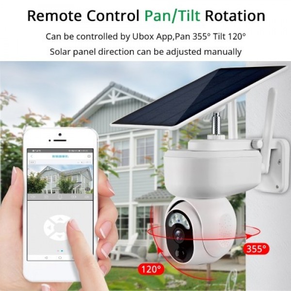 Solar Security Camera Outdoor, 1080P Full High Definition Wireless Solar Battery Powered Camera With 6pcs Battery, Night Vision,