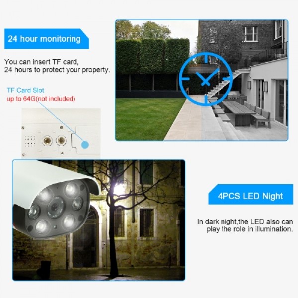 HD 960P P2P Onvif 2-way Audio 2PCS IR Lamps IP Camera