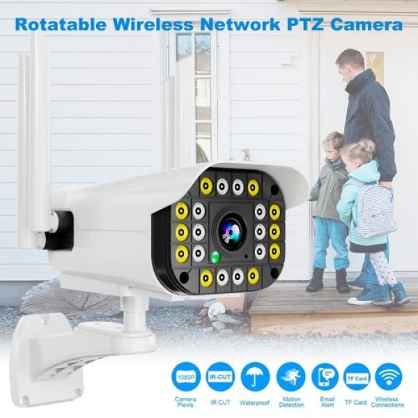 1080P Outdoor Rotatable Wireless Network PTZ Camera with 20 Lights