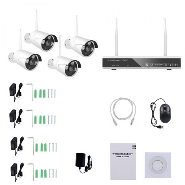 XF-1604M 4CH NVR+4 Cameras Wireless NVR Kit Security