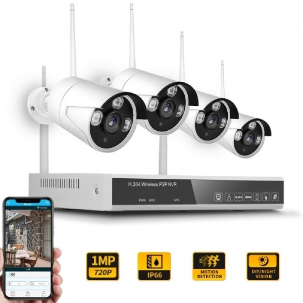 XF-1604M 4CH NVR+4 Cameras Wireless NVR Kit Security