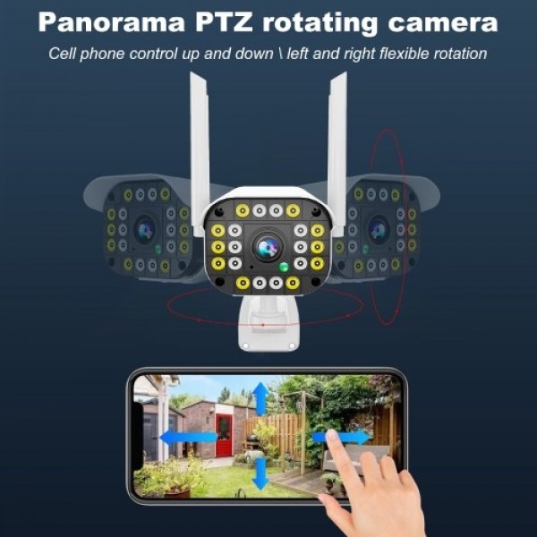 1080P Outdoor Rotatable Wireless Network PTZ Camera with 20 Lights