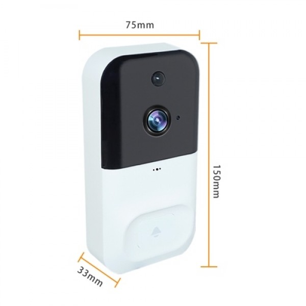 1080P Wireless WIFI Video Doorbell Security Camera with Night Vision Two-way Audio PIR Motion Detection Remote Access with 3pcs 