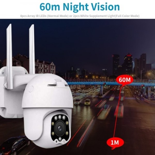 Outdoor Security Camera 3MP PTZ Camera, WiFi Surveillance Cameras for Home Security Camera Support 360° View, Full Color Night V