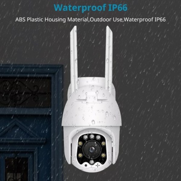 5MP PTZ IP Camera Outdoor Waterproof Wireless WiFi Security Camera Mini PTZ WiFi Camera with Night Vision, Two-Way Audio, Sound/