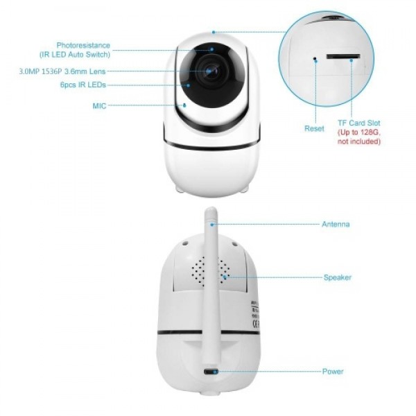 1080P Home Indoor Security Camera 2MP Wireless WiFi Surveillance Camera with Night Vision Motion Detection Remote Access Two-way