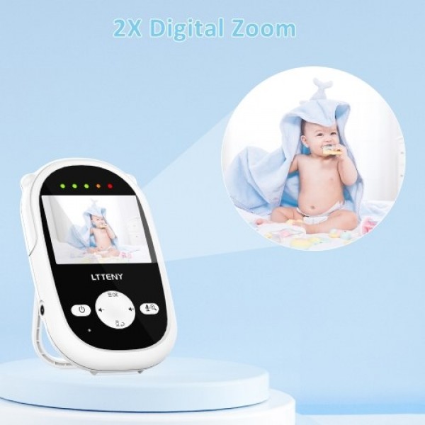 LTTENY Video Baby Monitor with Camera and Audio - Auto Night Vision,Two-Way Talk, Temperature Monitor, VOX Mode, Lullabies, 960f