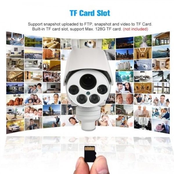 960P 4G Wireless IP Camera 2.8-12mm Auto Focus Lens PTZ Network Camera