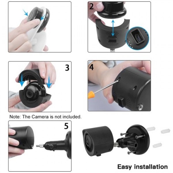 2PCS/Set Wall Mount for YI Home Camera Wall Mounted 360 Degree Swivel Bracket Holder Case Cover for YI 1080p/720p Home Camera Ou