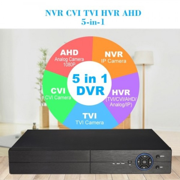 8CH Digital Video Recorder AHD/Analog/TVI/CVI/ DVR CCTV DVR P2P Remote Phone Monitoring for Home Office Security Surveillance Sy