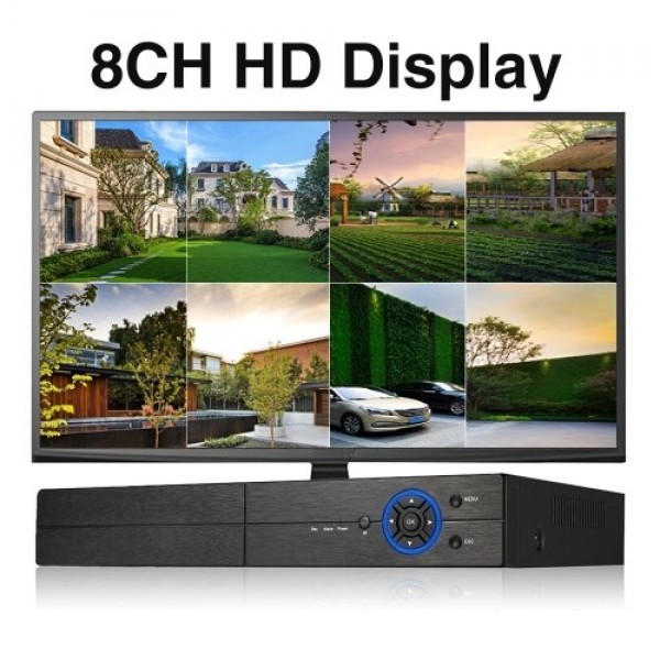 8CH Digital Video Recorder AHD/Analog/TVI/CVI/ DVR CCTV DVR P2P Remote Phone Monitoring for Home Office Security Surveillance Sy