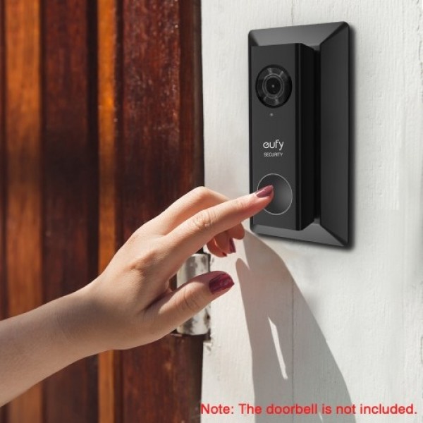 Wall Plate Come with L35°/R35 ° Wedge Compatible With Eufy Video Doorbell 2K Resolution (Wired), Eufy Video Doorbell HD 1080p-Gr