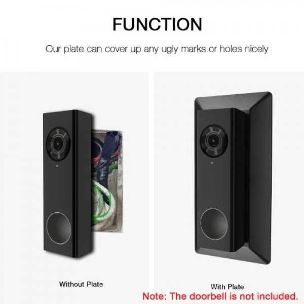 Wall Plate Come with L35°/R35 ° Wedge Compatible With Eufy Video Doorbell 2K Resolution (Wired), Eufy Video Doorbell HD 1080p-Gr