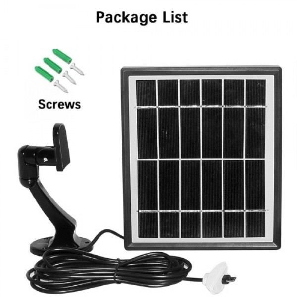 Solar Panel Power Supply for Wireless Outdoor Rechargeable Battery Powered IP Security Camera,5V 3.4w 582mA