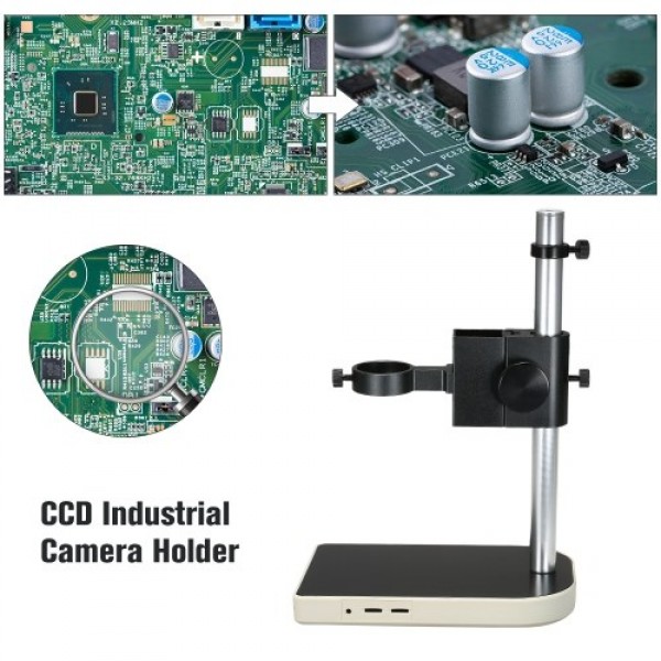 CCD Industrial Camera Holder 41mm Adjsutable Upper and Down Regulation Digital Industry Lab Microscope Lens Table Stand Dual Rin