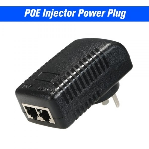 POE Injector Ethernet Power Supply Adapter DC48V 0.5A 15.4W, POE pin4/5(+), 7/8(-) Compatible W/T IEEE802.3af for IP Camera IP P