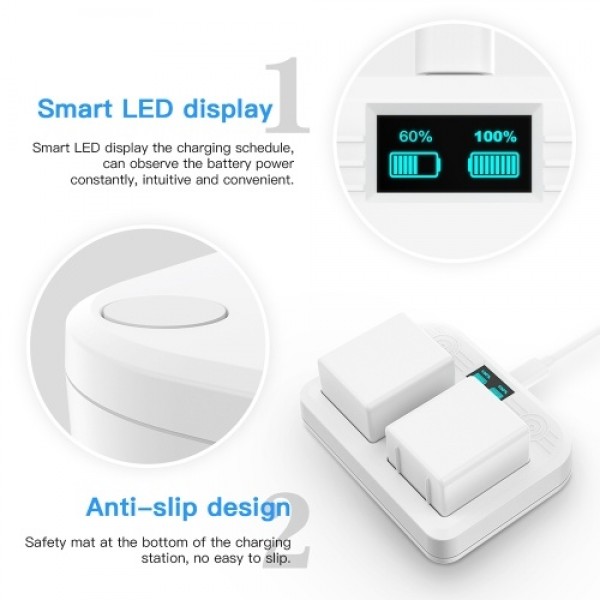 Battery Charger Station Compatible with Arlo Ultra 4k Arlo Pro 3 Camera Dual Charging Station LED Display