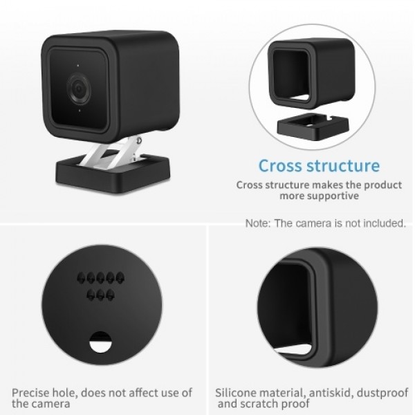 Compatible with Wyze Cam V3 Mount, Silicone Cover Protective Case Wall Mount Bracket with Wall Mount Base Holder Compatible with