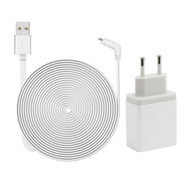 Weatherproof Indoor/Outdoor Flat Cable Aluminium Alloy Micro USB Cable Charging/Power Cord with Plug