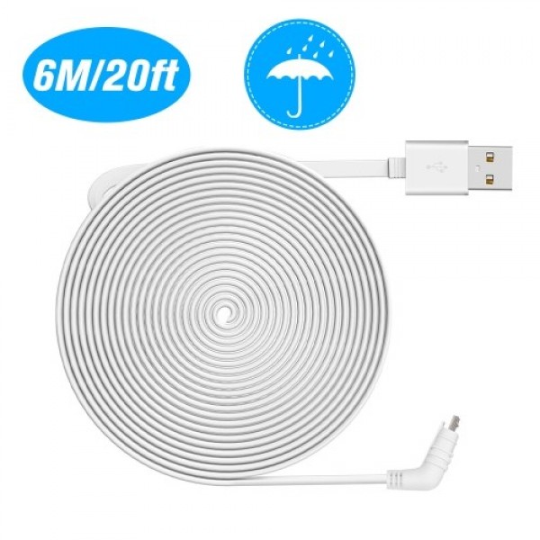 Weatherproof Indoor/Outdoor Flat Cable Aluminium Alloy Micro USB Cable Charging/Power Cord with Plug