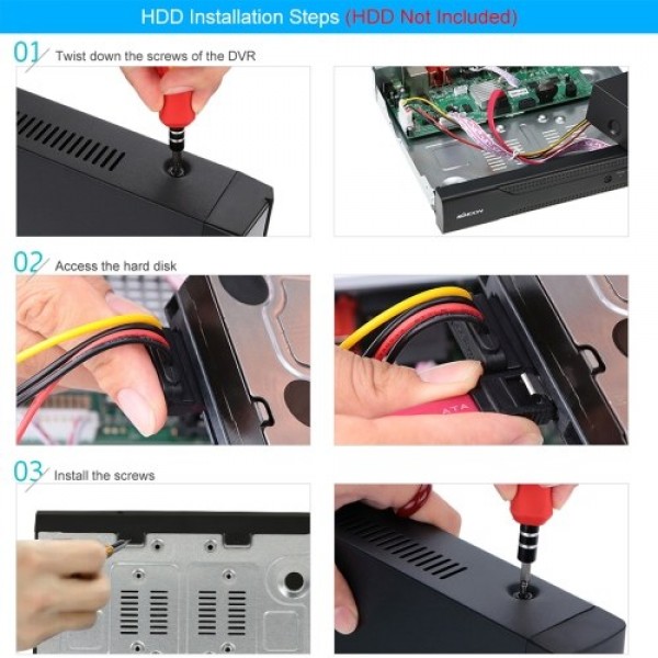 4CH 1080P Full High Definition Hybrid AHD/Analog/TVI/CVI/ CCTV Digital Video Recorder DVR for Security Surveillance System, No H