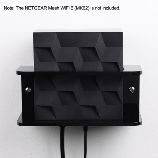 1 Pack Acrylic Wall Mount Bracket compatible with NETGEAR Mesh WiFi 6 (MK62) Mesh Wifi Stand, Black