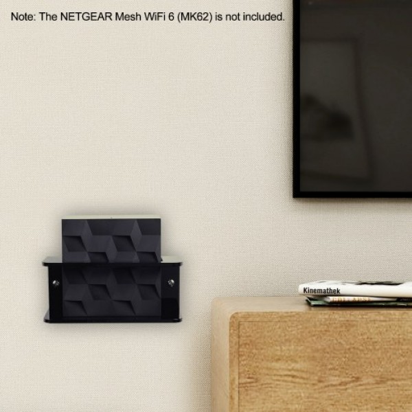 1 Pack Acrylic Wall Mount Bracket compatible with NETGEAR Mesh WiFi 6 (MK62) Mesh Wifi Stand, Black