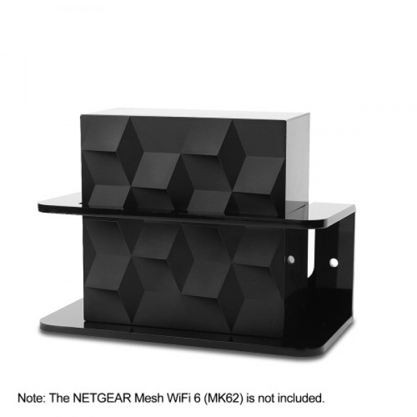 1 Pack Acrylic Wall Mount Bracket compatible with NETGEAR Mesh WiFi 6 (MK62) Mesh Wifi Stand, Black