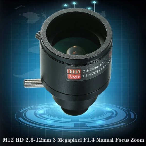 M12 HD 2.8-12mm 3MP F1.4 Manual Focus Fixed Iris