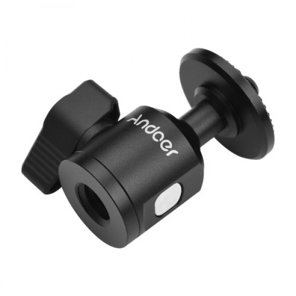 Andoer Mini Ballhead Adapter Camera Tripod Ball Head Mount Alumnum Alloy 1/4 Inch Screw Connector to 3/8 Inch Screw Connector