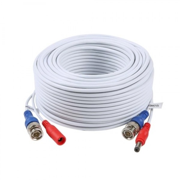 1Pack 100ft /30m 2-in-1 Video Power CCTV Cable BNC Extend Cord