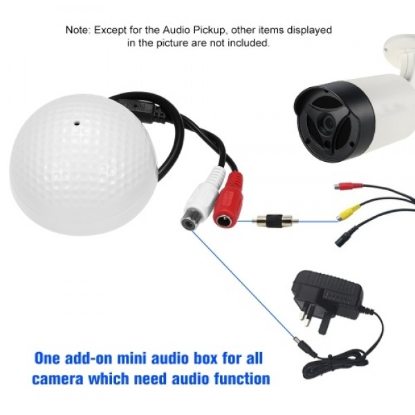 Sound Monitor Voice Clear Low Noise Audio Pickup Microphone for CCTV Video Surveillance Security Camera