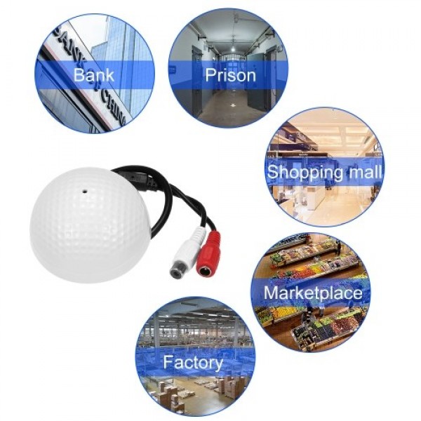 Sound Monitor Voice Clear Low Noise Audio Pickup Microphone for CCTV Video Surveillance Security Camera