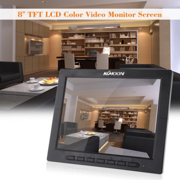 8" TFT LCD Color Video Monitor Screen VGA BNC AV Input for PC CCTV Security Remote and Stand &amp; Rotating Screen