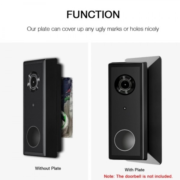 Wall Plate Come with L35°/R35 ° Wedge Compatible With Eufy  Battery Video Doorbell 2K HD Resolution (Battery -Powerd), Plastic M