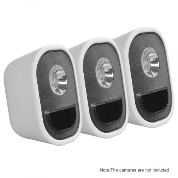 3 Pack Silicone Skin for Arlo Light Security Cameras Weatherproof UV-resistant Case , White