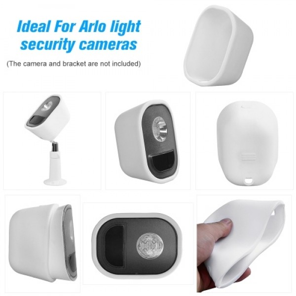 3 Pack Silicone Skin for Arlo Light Security Cameras Weatherproof UV-resistant Case , White