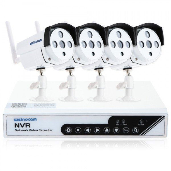 szsinocam 4CH HD 720P H.264 NVR Kit 4pcs IP Camera with Win8 UI and Touch Panel Security System