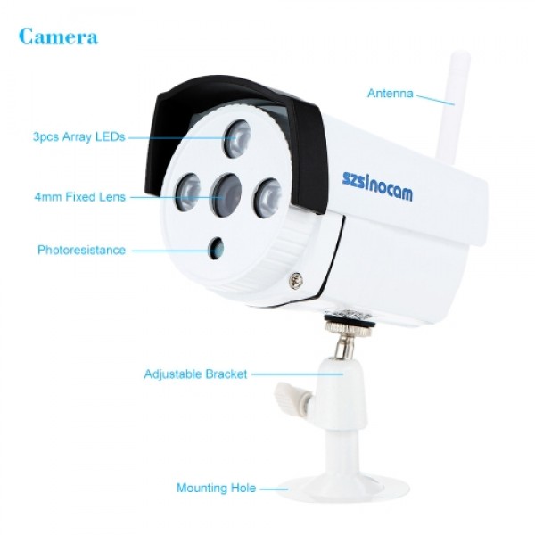 szsinocam 4CH HD 720P H.264 NVR Kit 4pcs IP Camera with Win8 UI and Touch Panel Security System