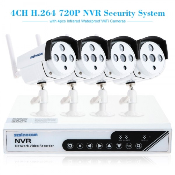 szsinocam 4CH HD 720P H.264 NVR Kit 4pcs IP Camera with Win8 UI and Touch Panel Security System