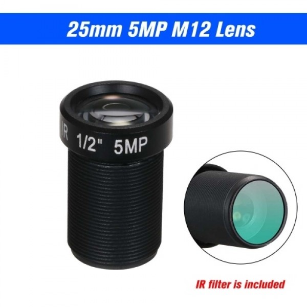 HD 5.0 Megapixel Action Camera Lens 25mm IR Lens M12 Mount CCTV MTV Board Lens