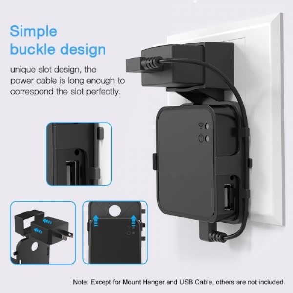 1PCS Wall Mount Hanger for Blink Sync Module with 1*USB Cable for Home Security Systems,Black