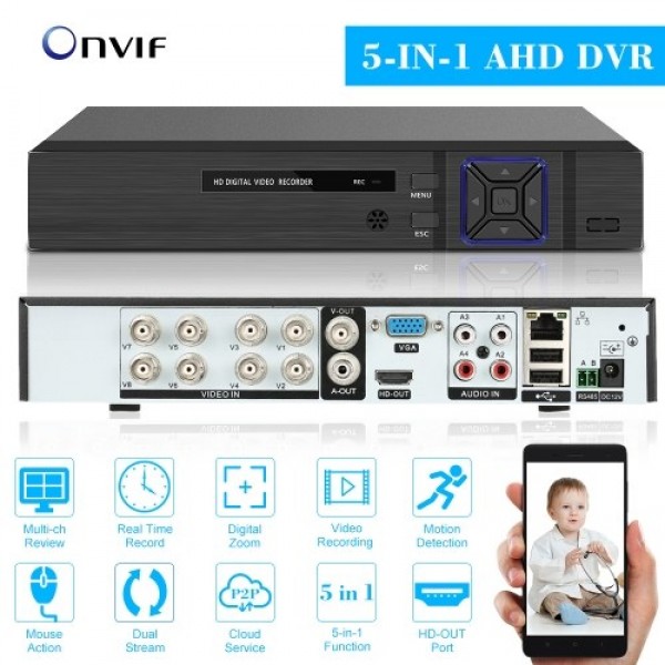 4CH 1080P Full High Definition Hybrid AHD/ONVIF IP/Analog/TVI/CVI/ DVR CCTV Digital Video Recorder