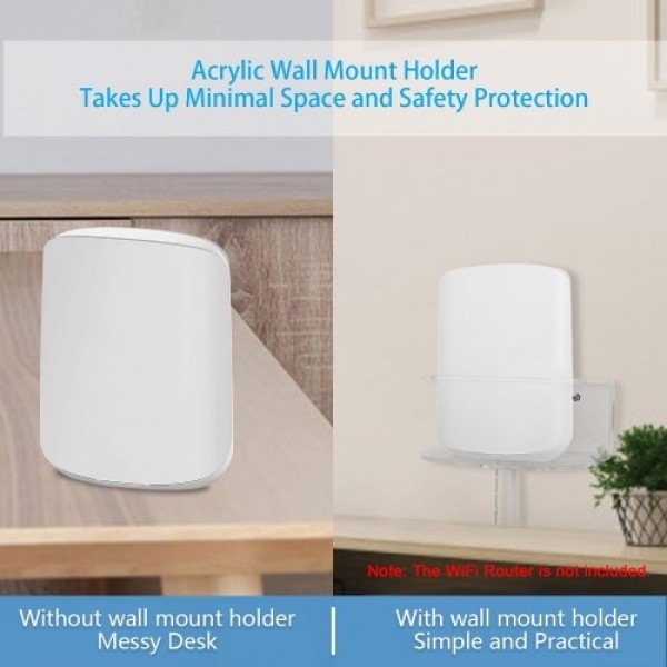 1 Pack Acrylic Wall Mount Bracket Compatible with Orbi  Dual Band WiFi 6 RBK351/352/353, Transparent