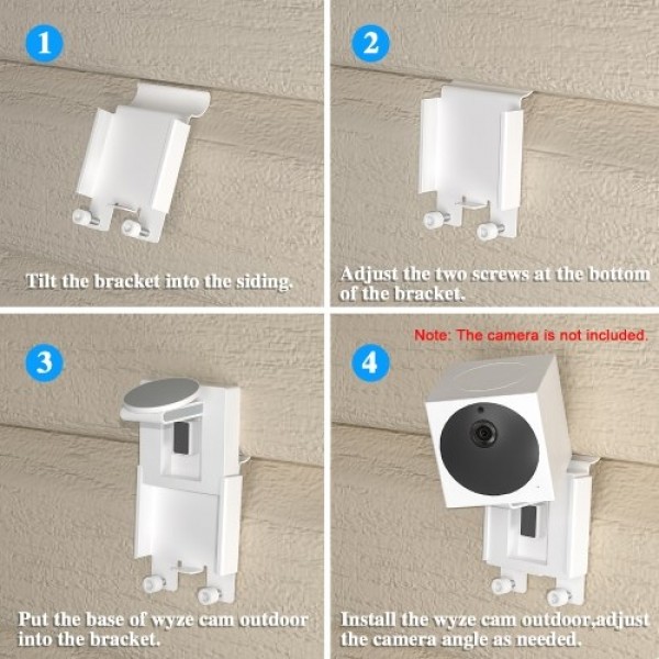 1Pack, Wall Plate Gutter Mount for Compatible with Wyze Cam Outdoor Camera, Best Viewing Angle for Camera Weatherproof Mounting 